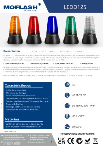 Fiche technique - Feu LEDD125