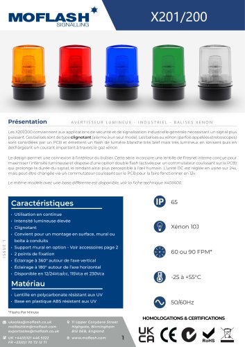 Fiche technique - Feu X201-200