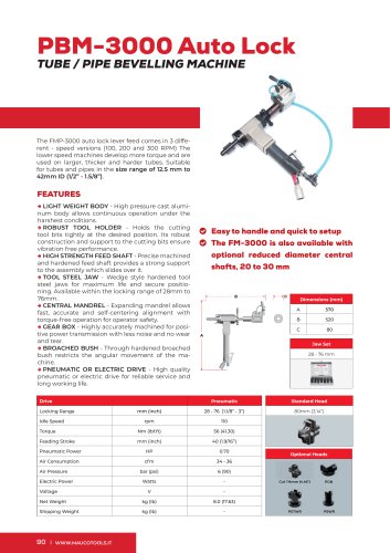 Portable Beveler and Bevelling Machine PBM3000 Auto Lock