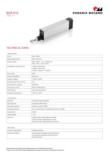 Fiche technique BGR 010