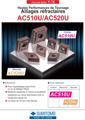 AC510U/AC520U - Usinage des Alliages Réfractaires