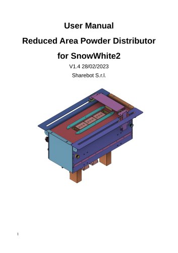 User Manual Reduced Area Powder Distributor