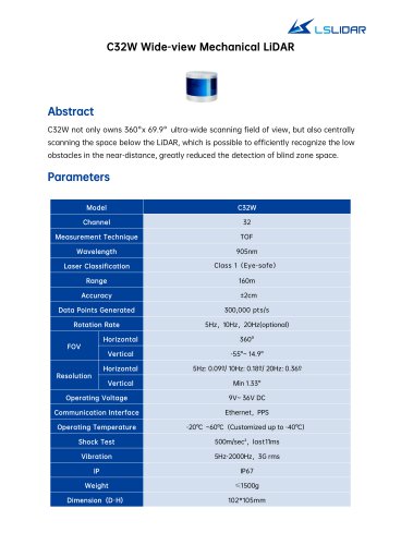 C32W Wide-view Mechanical LiDAR