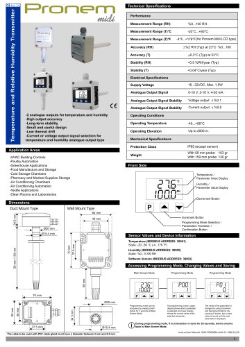 Temperature and Relative Humidity Transmitter