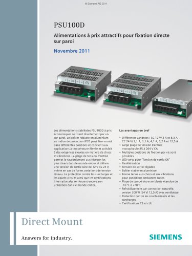 PSU100D - Alimentations à prix attractifs pour fixation directe