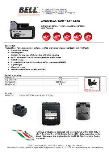 AGGREGATES - SLED LITHIUM BATTERY