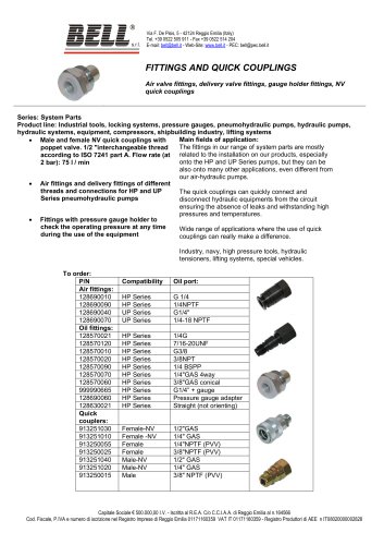 SYSTEM PARTS - FITTINGS & COUPLERS