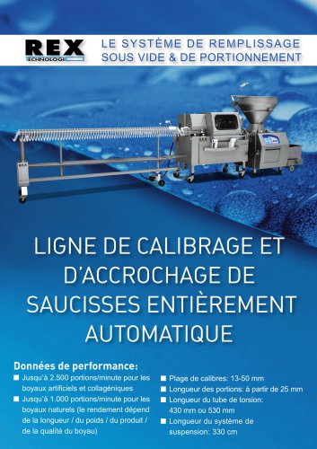 Ligne de Calibrage et d'accrochage de saucisses entièrement automatique