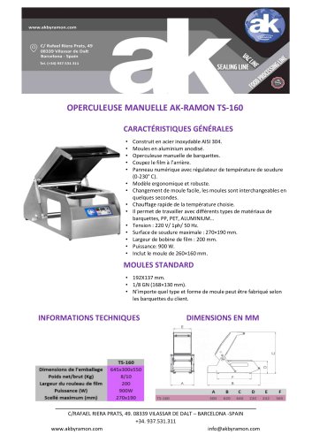 OPERCULEUSE MANUELLE AK-RAMON TS-160