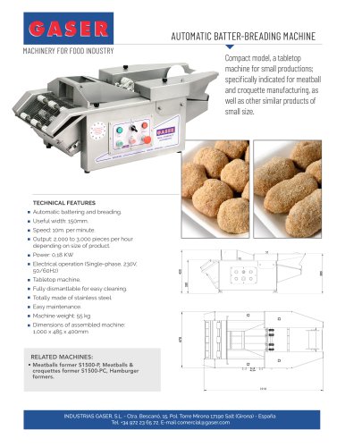 AUTOMATIC BATTER-BREADING MACHINE