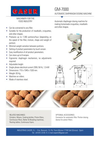 GM-7000 AUTOMATIC DIAPHRAGM DOSING MACHINE