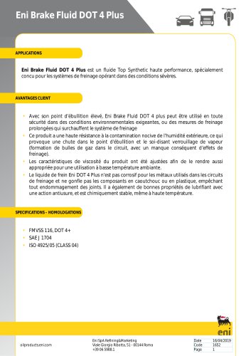 Eni Brake Fluid DOT 4 Plus