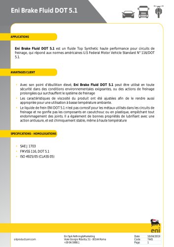 Eni Brake Fluid DOT 5.1