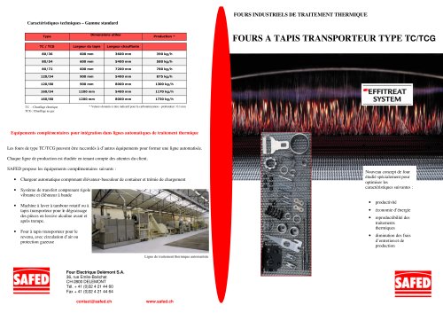 FOURS A TAPIS TRANSPORTEUR TYPE TC/TCG