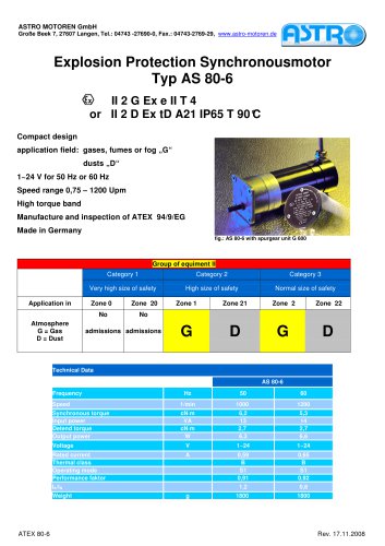 Explosion Protection Synchronousmotor Typ AS 80-6