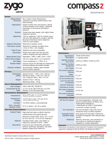 Compass 2™ Specifications