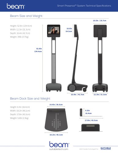 Beam™ Dimensions