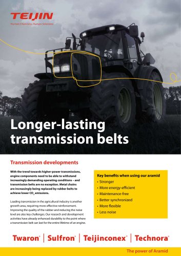 Teijin Aramid transmission belts leaflet