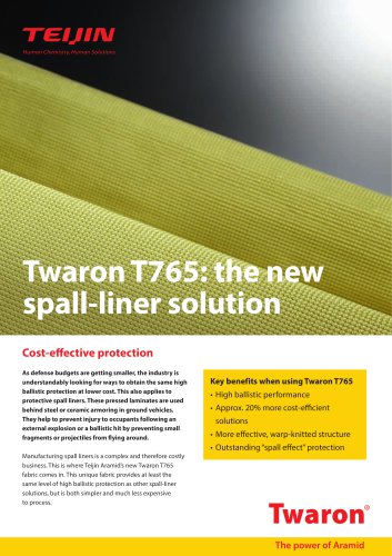 Twaron T765: the new spall-liner solution