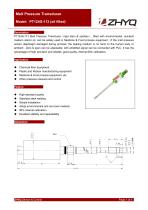 ZHYQ PT124G-113 oil filled rigid melt pressure transducer