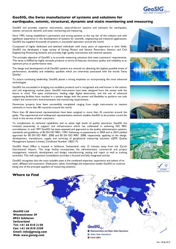 GeoSIG Company Brochure