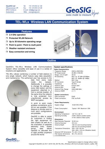 TEL-WLx Wireless LAN Communication System