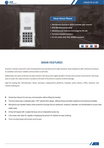 Emergency Telephone JR309-FK-A-SIP
