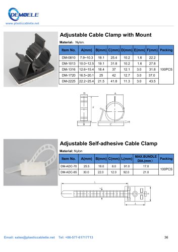 DEMOELE- Adjustable Cable Clamp with Mount