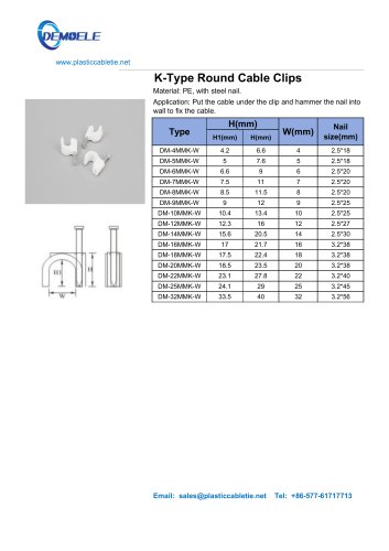 DEMOELE K-Type Round Cable Clips