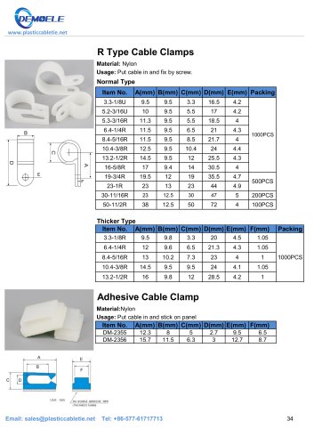 DEMOELE- R Type Cable Clamps