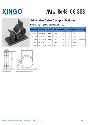 Xingo-Adjustable Cable Clamp with Mount