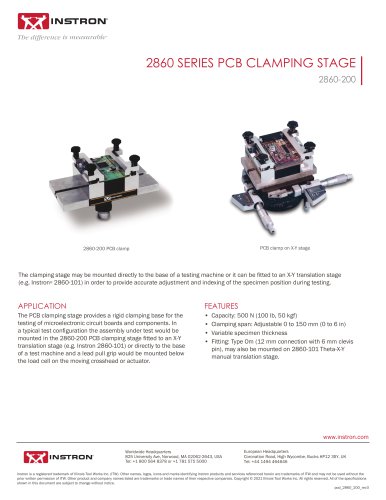 2860 SERIES PCB CLAMPING STAGE