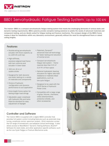 8801 Servohydraulic Fatigue Testing System