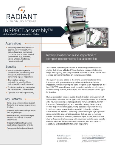 INSPECT.assembly Automated Visual Inspection Station