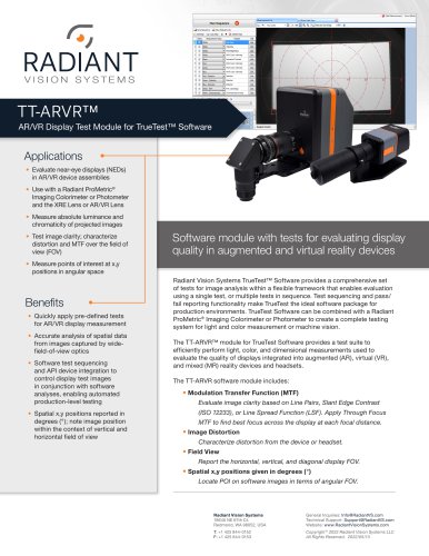 TT-ARVR™ Display Test Software