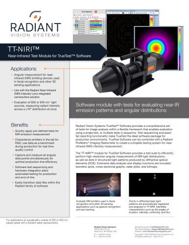 TT-NIRI™ Near-Infrared Light Source Measurement Software