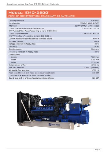 EMO-2500 Stationary and Automatic