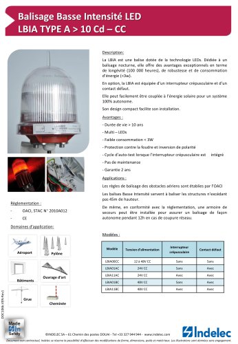 Balisage Basse Intensité LED LBIA TYPE A  10 Cd – CC