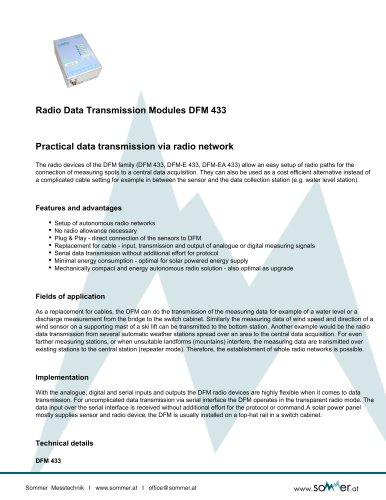 DFM 433 - Radio Data Transmission Modules