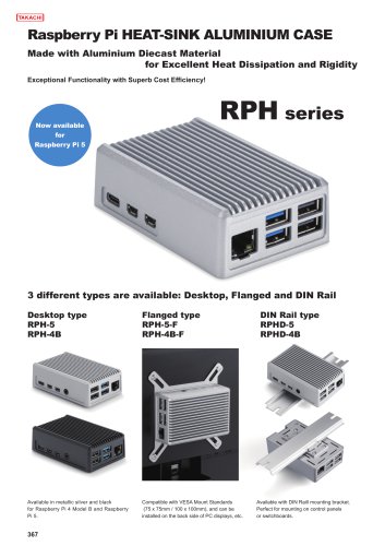 RPH-F series - VESA MOUNT Raspberry Pi HEATSINK CASE