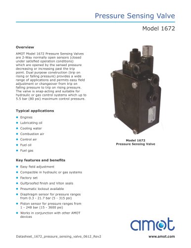 1672 Pressure Sensing Valve