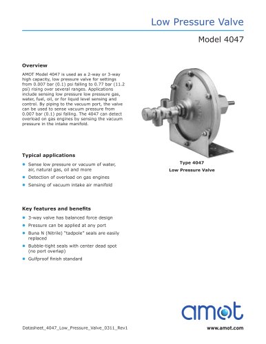 2 or 3-Way Pressure Valve