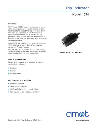 4054 Pneumatic Trip Indicator