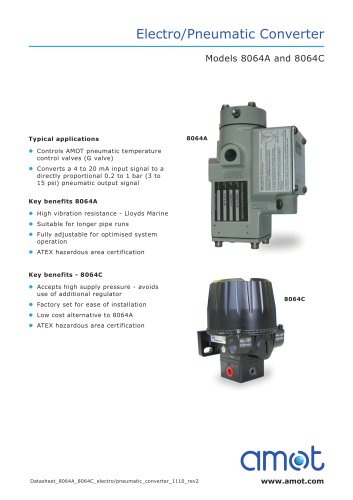 8064A Electro/Pneumatic (I/P) Converter