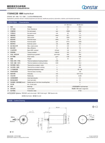 Constar 17mm Coreless DC Motor 1735N5C2B