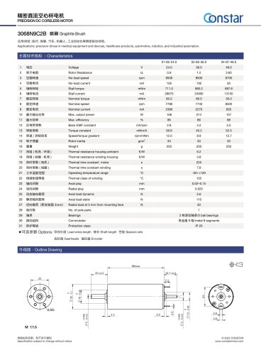 Constar 30mm 36v Coreless DC Motor 3068N9C2B