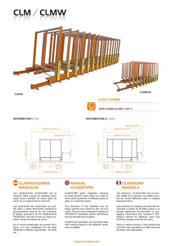 CLM / CLMW - Manual glass storage concertina rack system