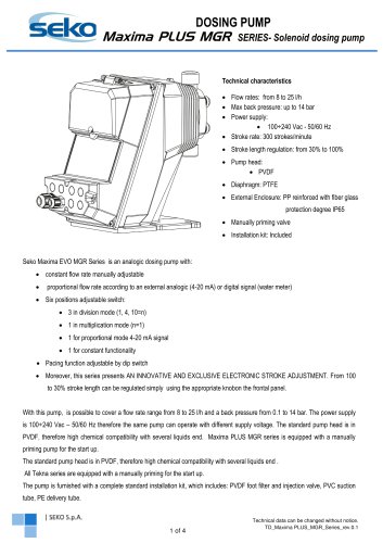 Maxima PLUS MGR series