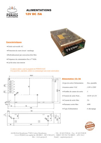 ALIMENTATIONS 12V DC /5A