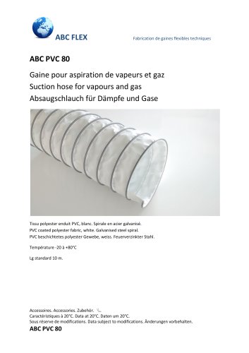 ABC PVC 80 Suction hose for vapours and gas